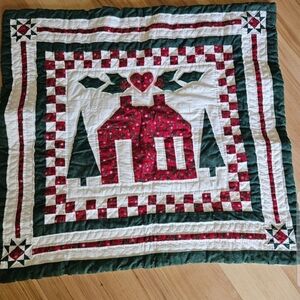 LL Bean Christmas Tree Quilt Wall Hanging 30 X 27